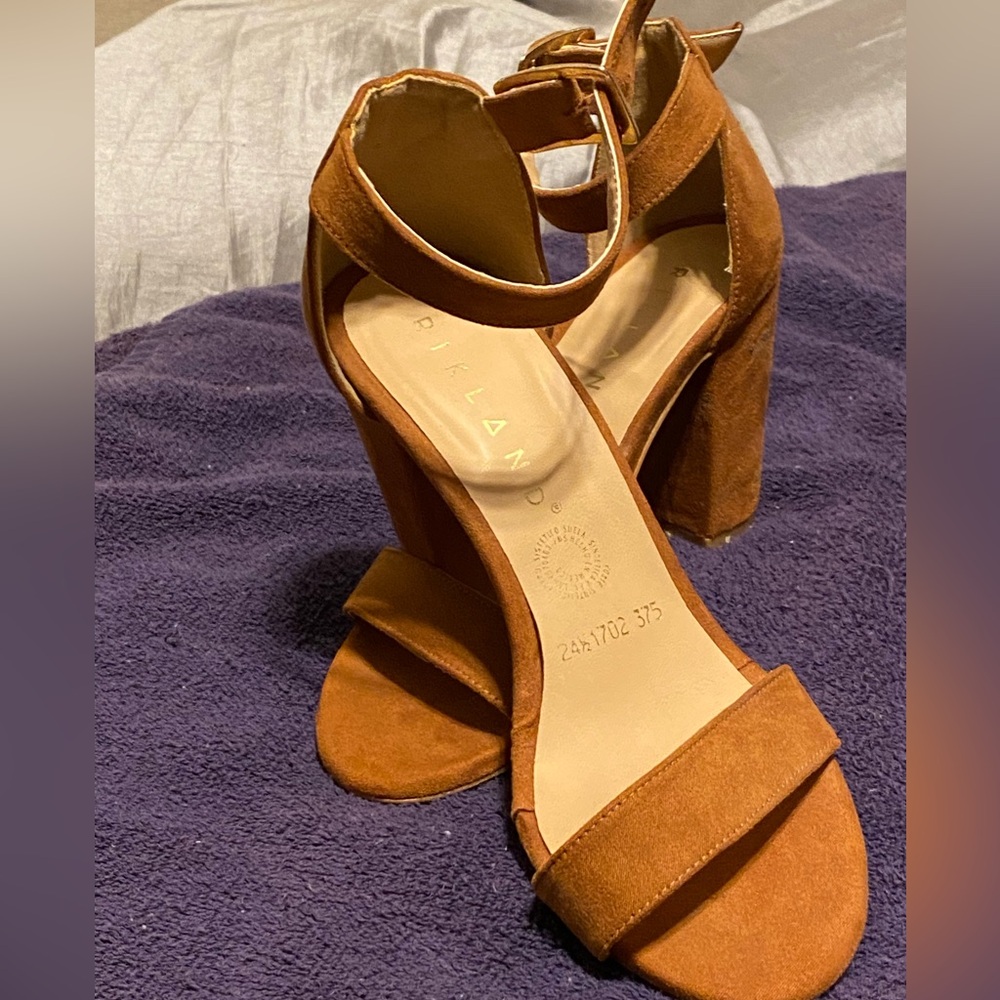 Never work brown high heels